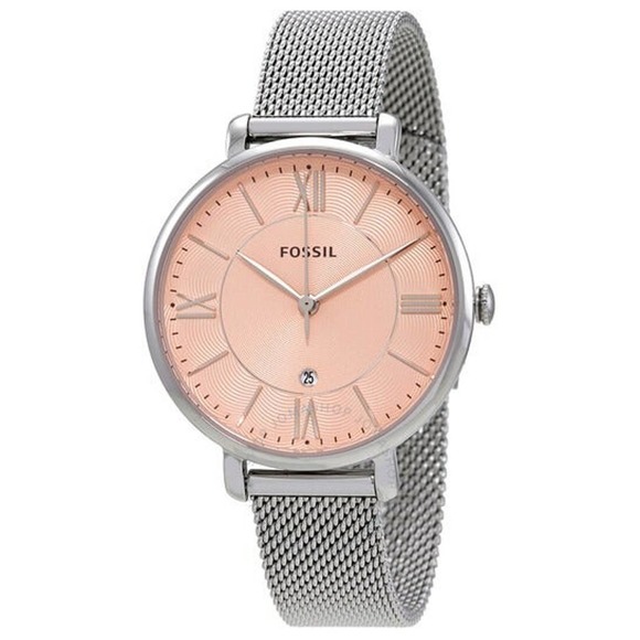 Fossil ES5089 Jacqueline Three-Hand Date Stainless Steel Mesh Watch - Picture 1 of 6